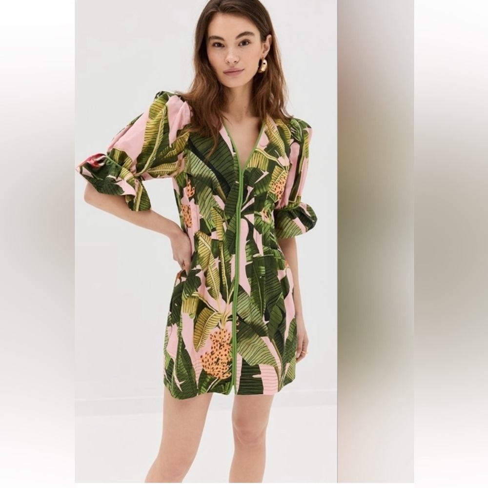 NWT FARM Rio size XXS Banana leaves mini dress